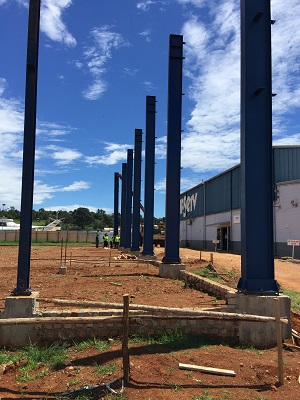 Construction of Entebbe Hangar Steel beems