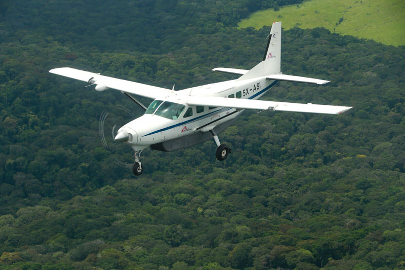 Cessna plane in flight